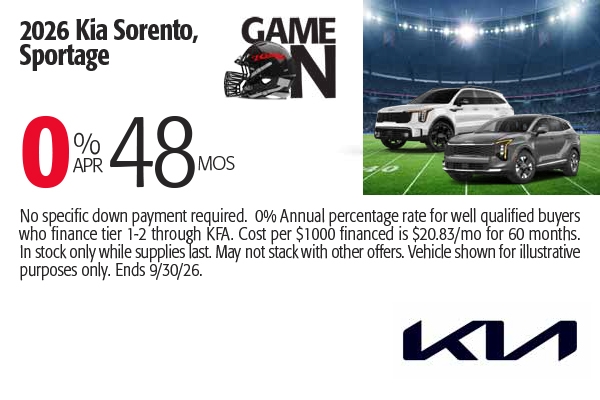 Kia Sorento and Sportage Specials