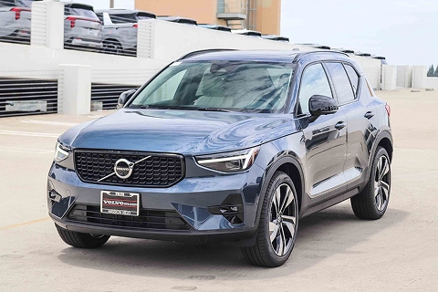 blue 2026 Volvo XC40 SUV parked at the Volvo Cars Mission Viejo dealership in Mission Viejo, CA