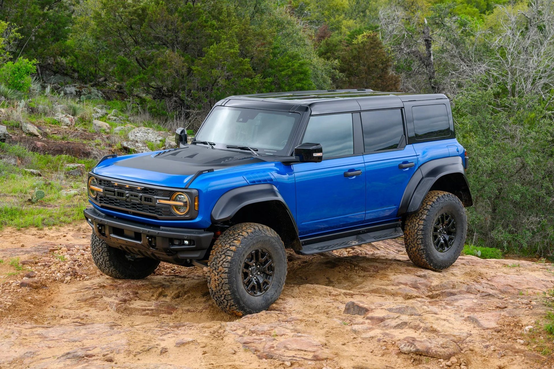 2026 Ford Bronco Raptor on a trail
