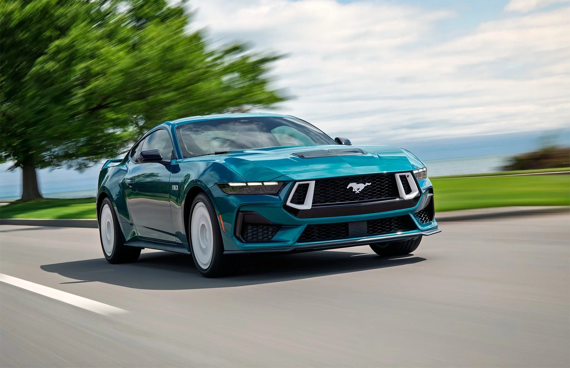 Current Ford Mustang GT Premium coupe on the road