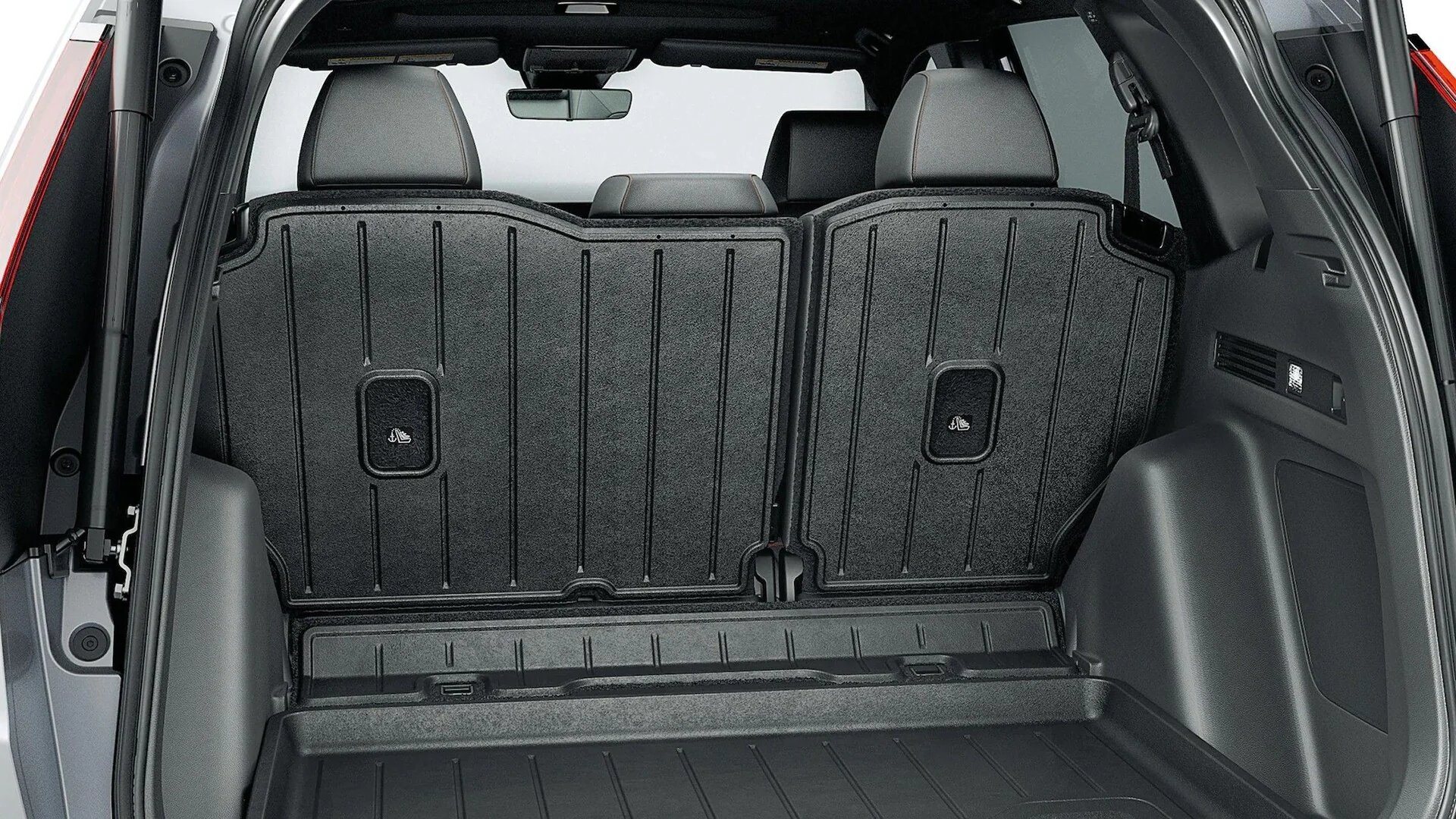 Cargo area of a 2026 Honda CR-V with the rear seats up