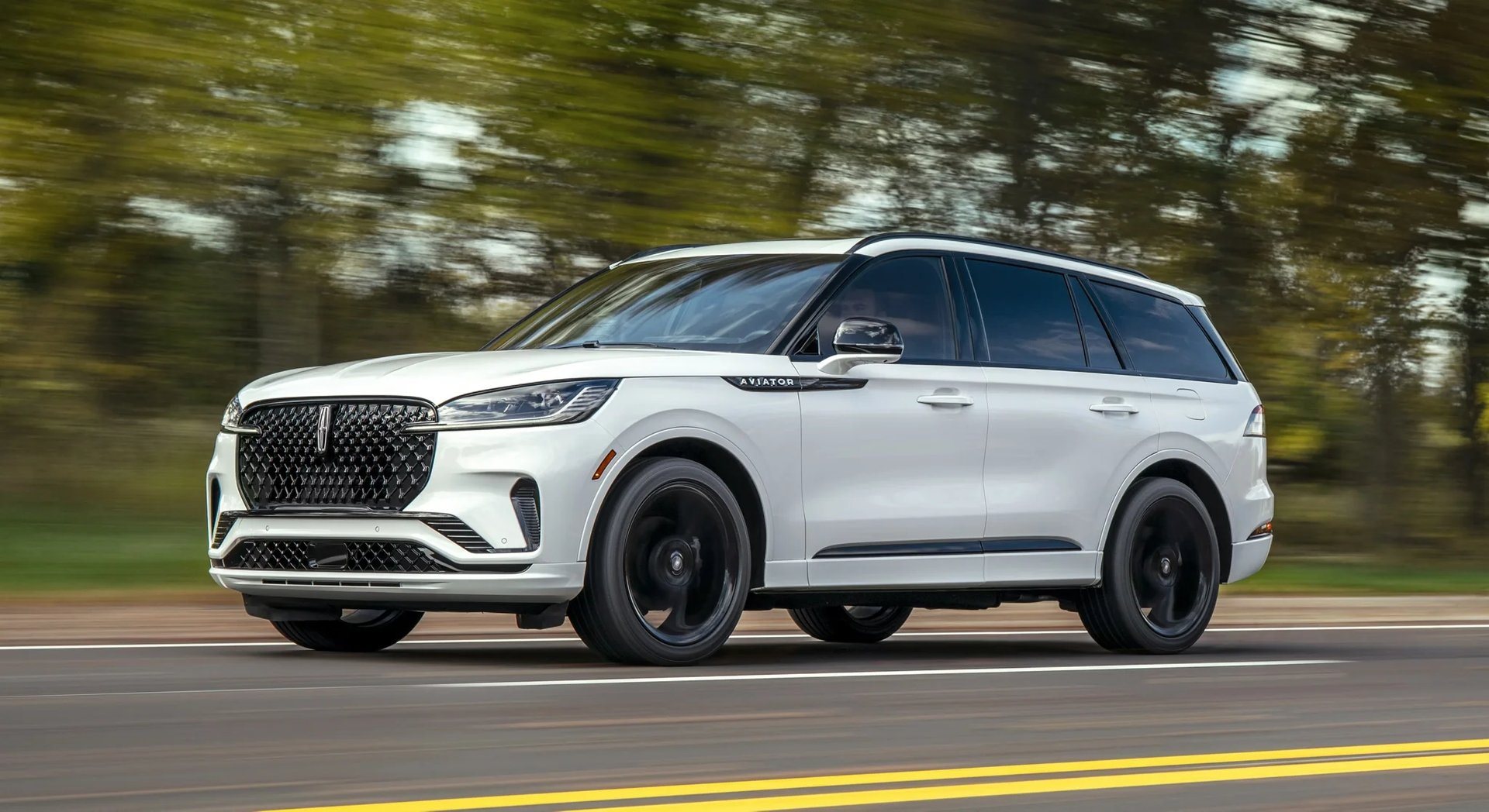 Lincoln Aviator driving on an open road