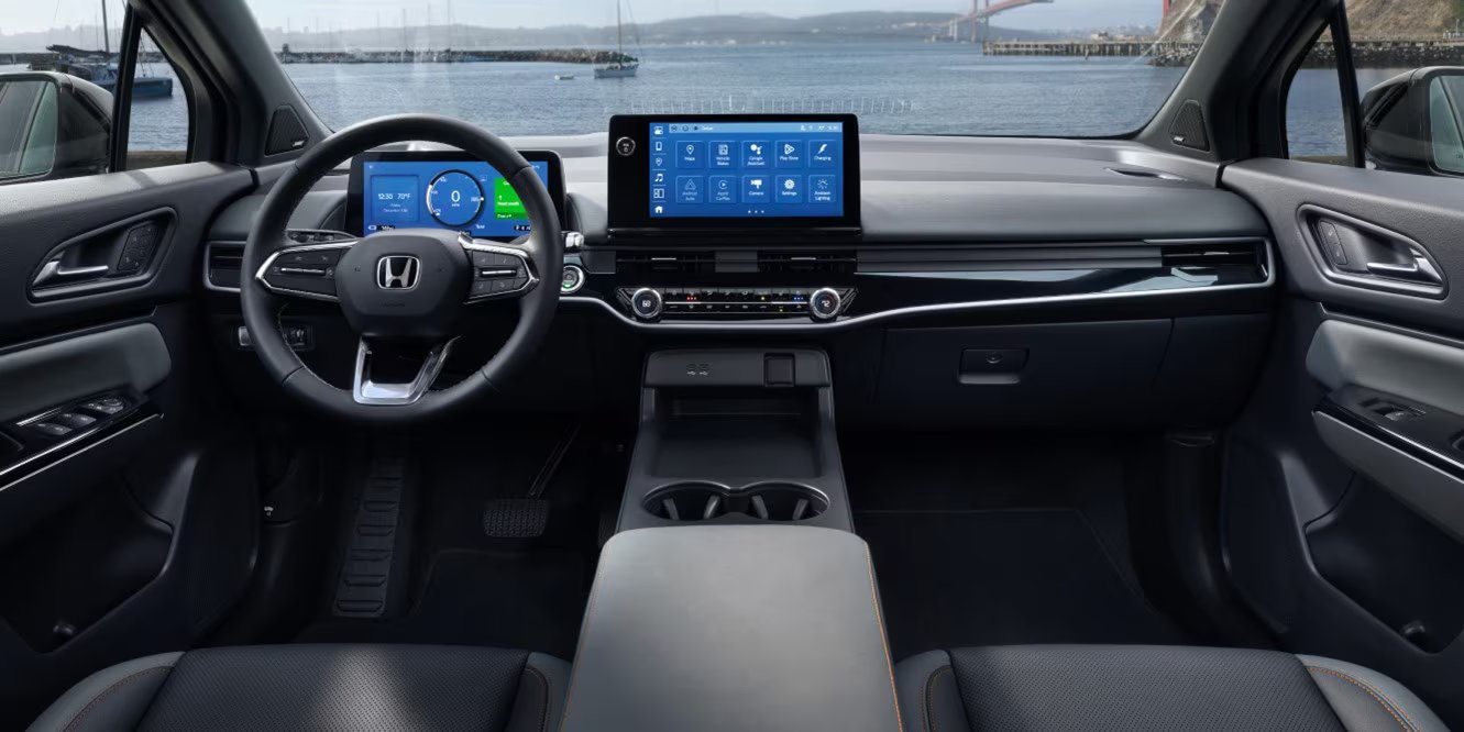 Dashboard of a 2026 Honda Prologue with the center touchscreen and digital instrument cluster