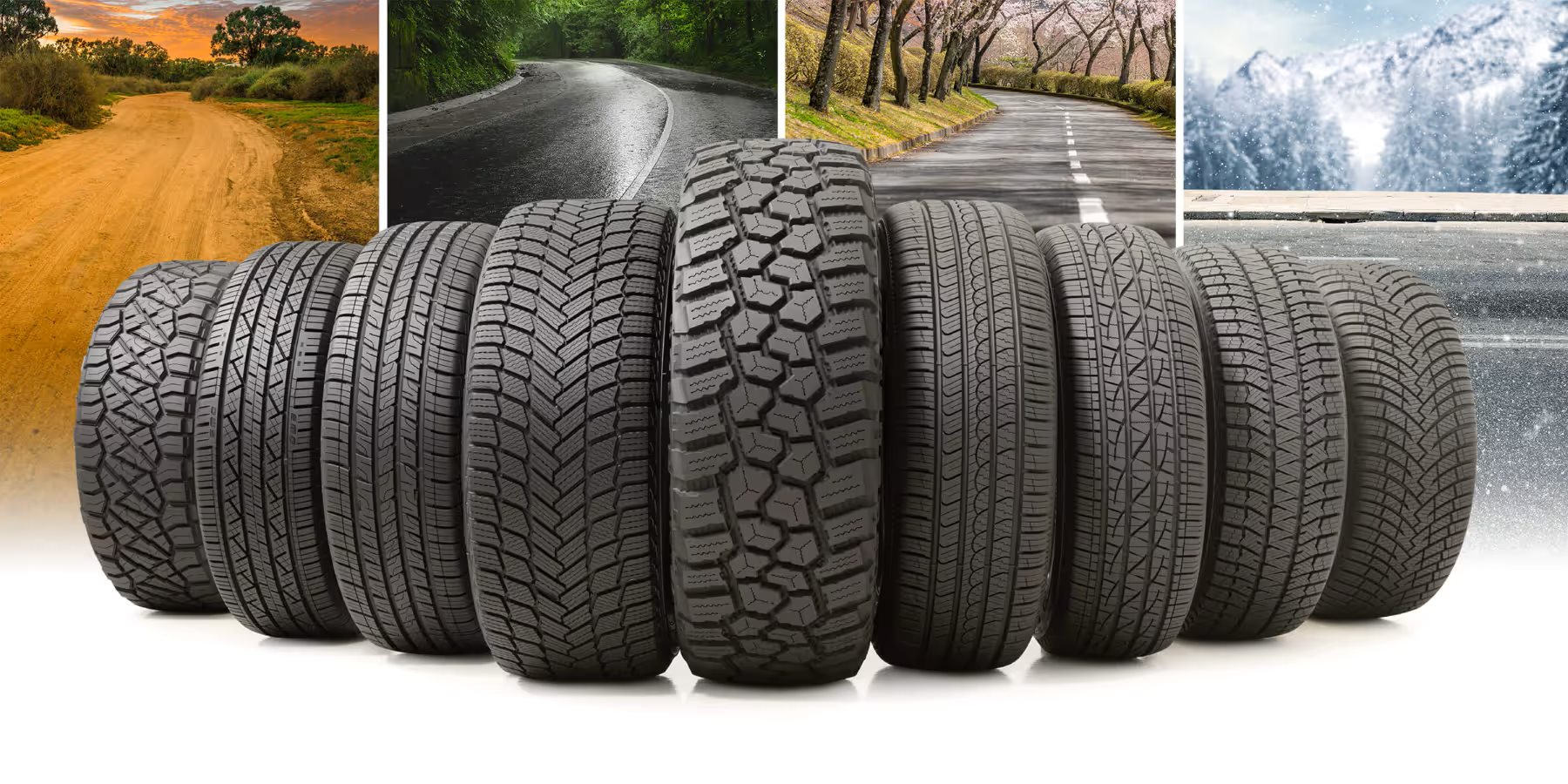 Toyota tire display at Toyota of Coconut Creek service center