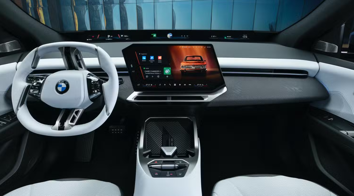 2027 BMW iX3 interior with Panoramic iDrive display