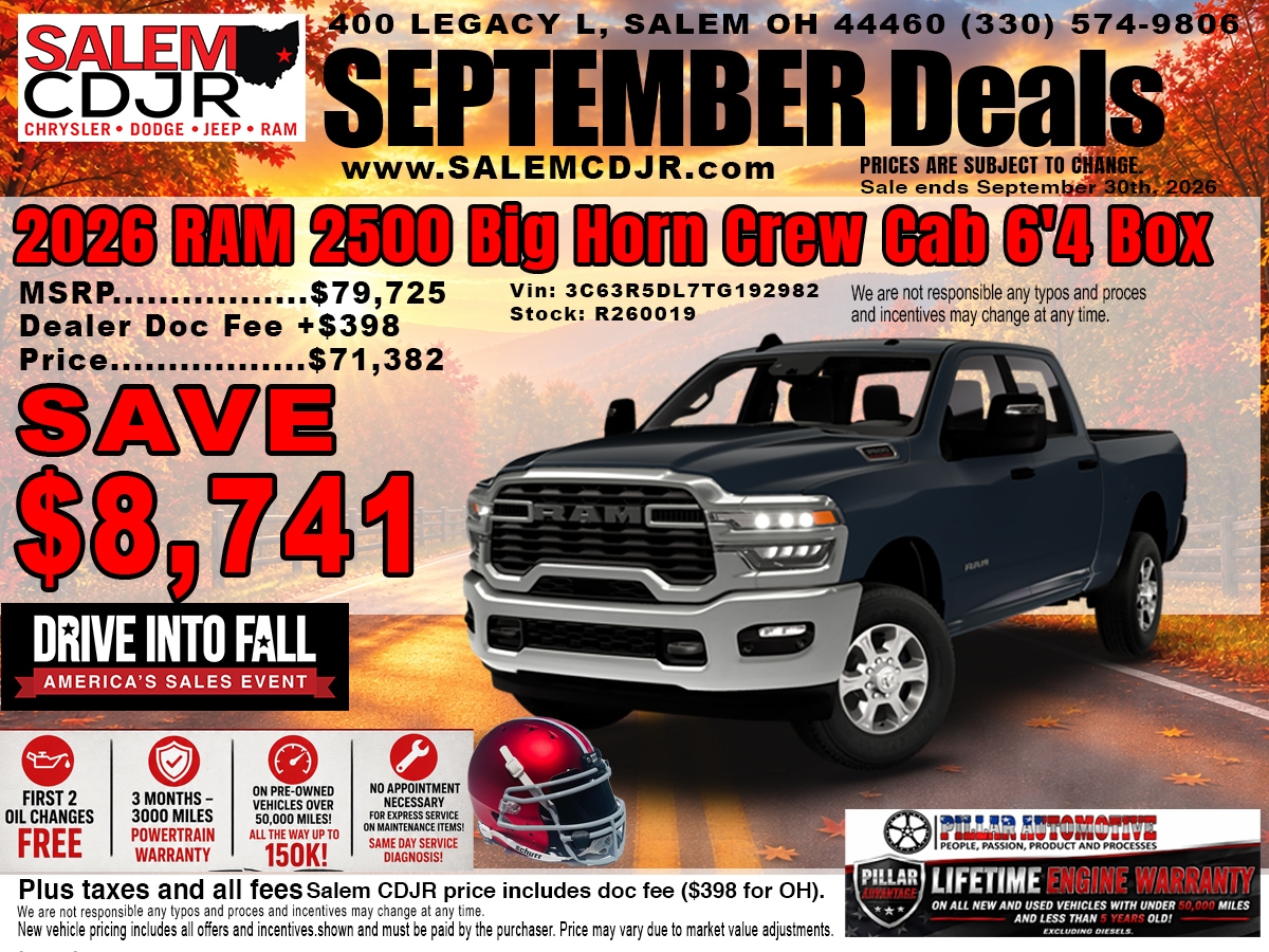 RAM 2500 Big Horn Crew Cab 6'4 Box 4WD Special