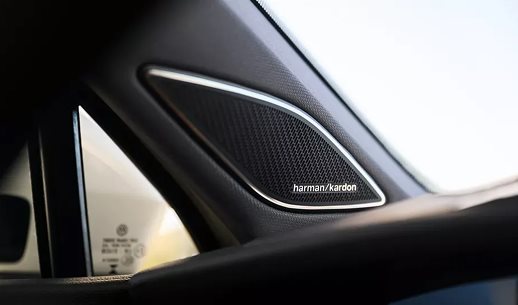 Harman Kardon speaker grille in the Volkswagen Tiguan door pillar