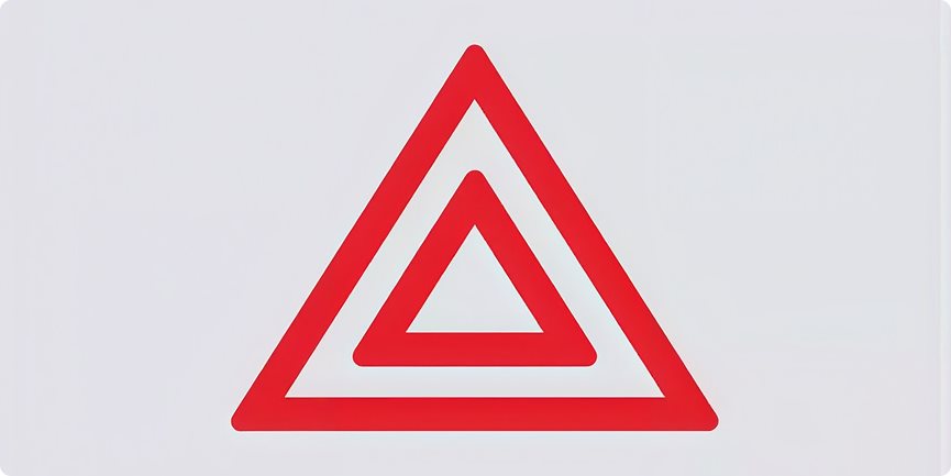 Red hazard warning triangle