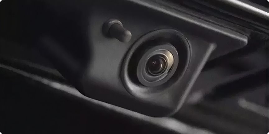 Close-up of the Volkswagen Tiguan rear view camera