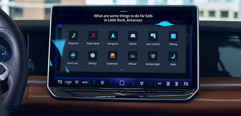 Volkswagen Tiguan touchscreen answering a Premium Speech voice request