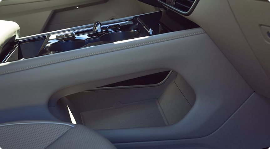 Deep center console storage bin in the Volkswagen Atlas