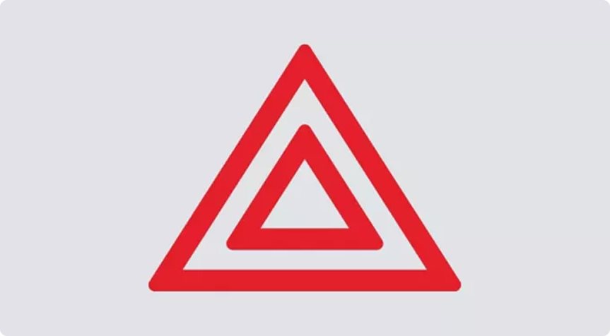 Red hazard warning triangle