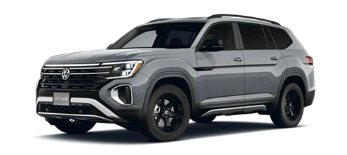 Gray 2026 Volkswagen Atlas Peak Edition with black wheels