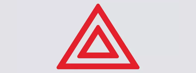 Red hazard warning triangle