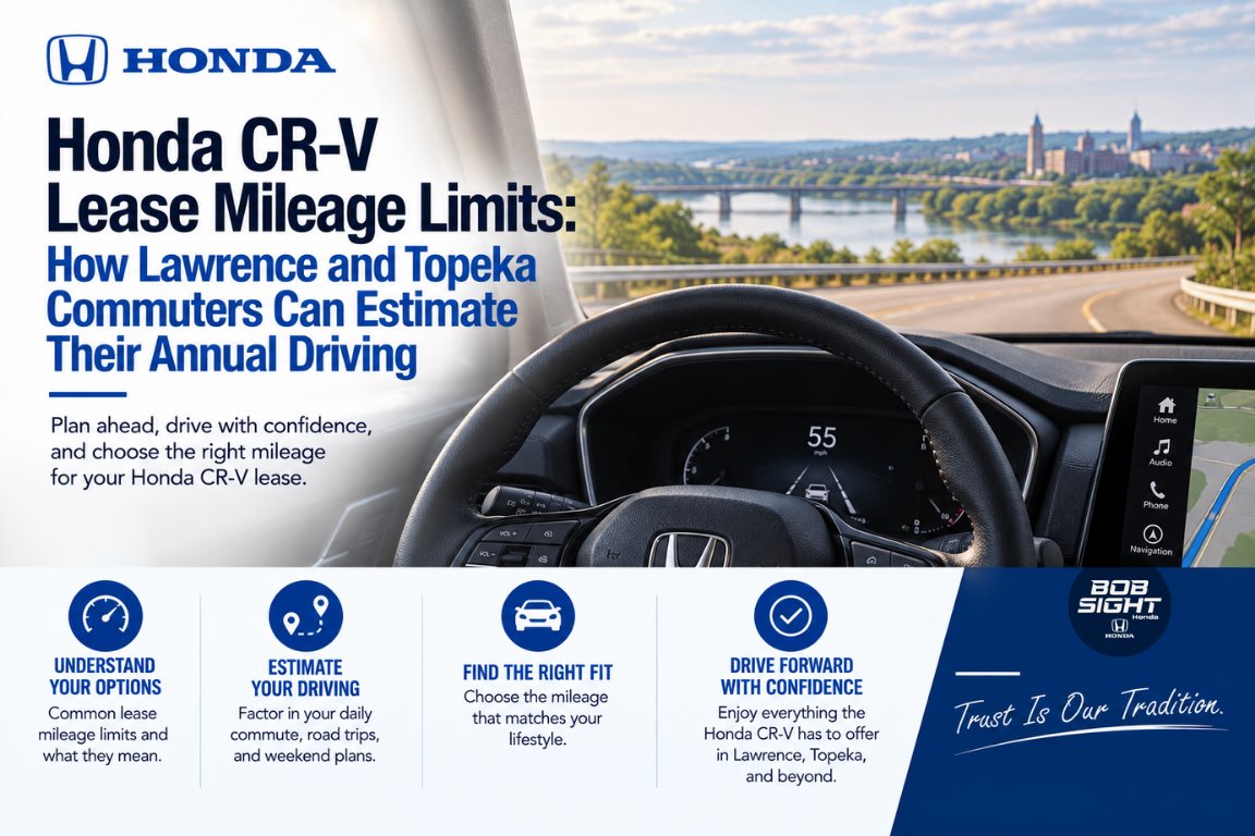 Honda CR-V lease mileage limits for Lawrence to Topeka commuters considering daily driving needs at Bob Sight Honda