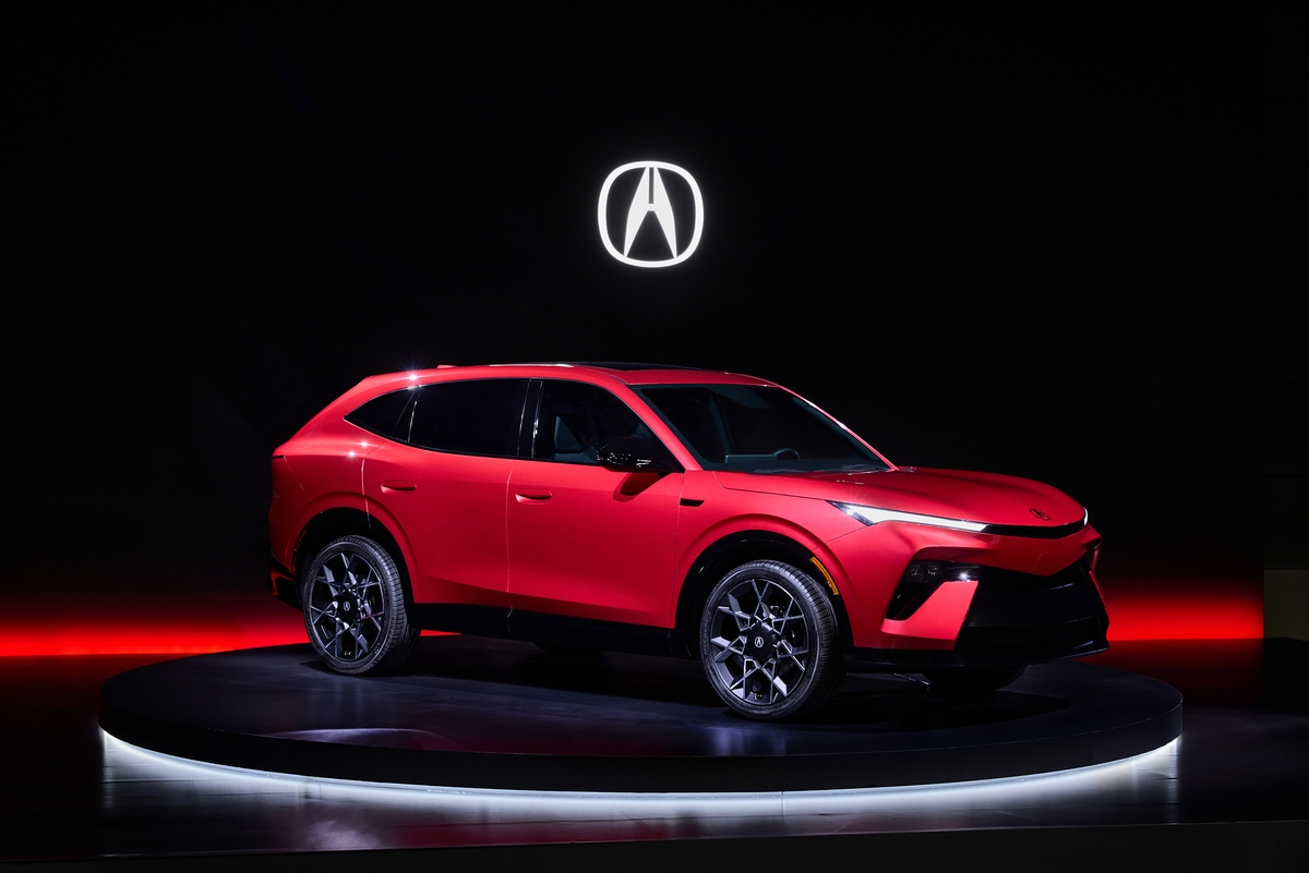 Acura Next-Gen Hybrid SUV Prototype displayed in red