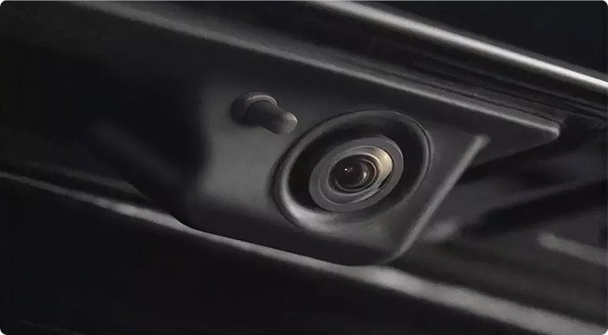 Close-up of the Volkswagen Atlas rear view camera