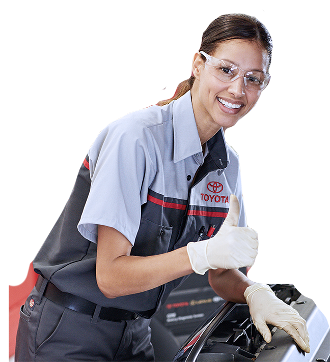 Certified Toyota Technician Performing 160-Point Vehicle Inspection