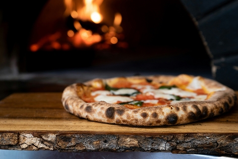 pizza in a wood fired oven at a restaurant in Bountiful, UT