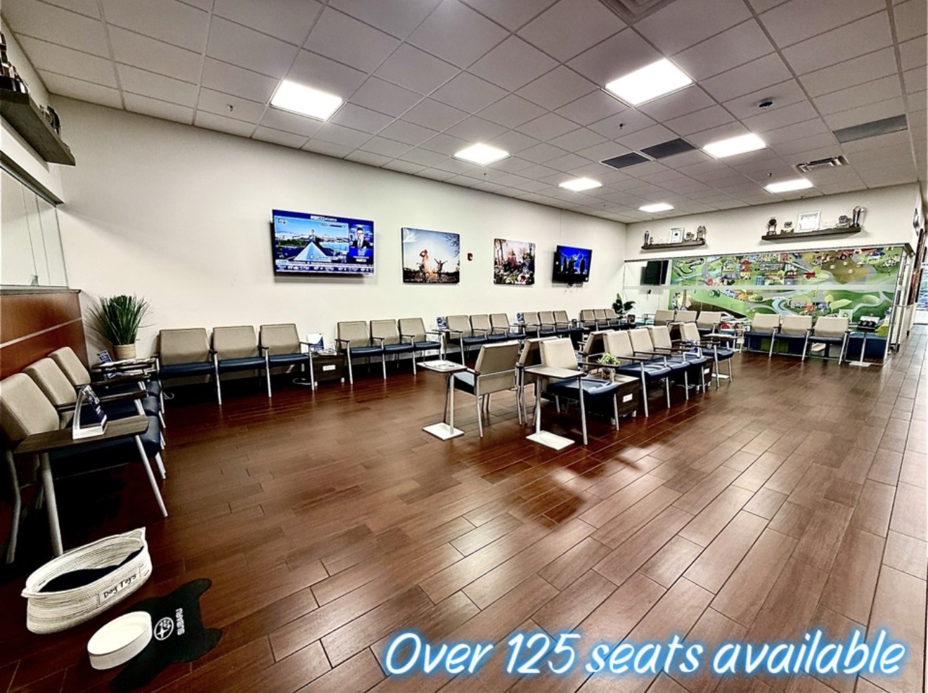 Subaru of Gwinnett service waiting area with over 125 seats