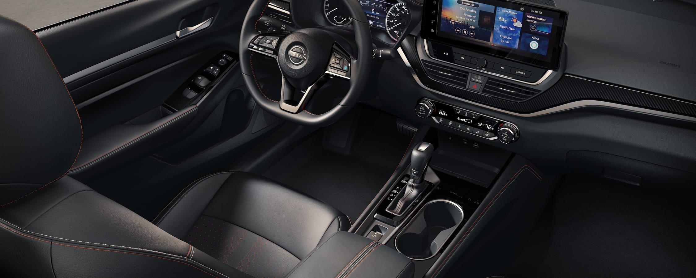2026 Nissan Altima interior view highlighting the premium finishes of the Altima SR with Premium Package.