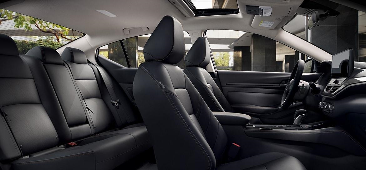 2026 Nissan Altima interior side view  highlighting spacious seating for five.