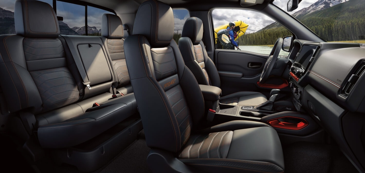2026 Nissan Frontier view of crew cab interior