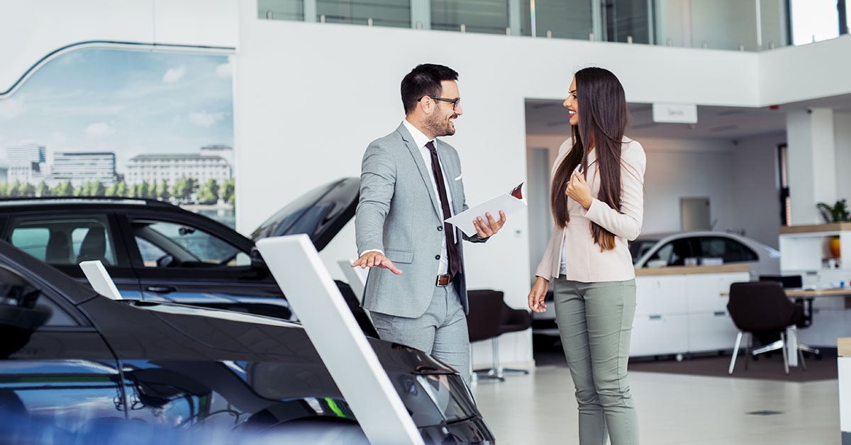 Dealer Salesperson talking to customer