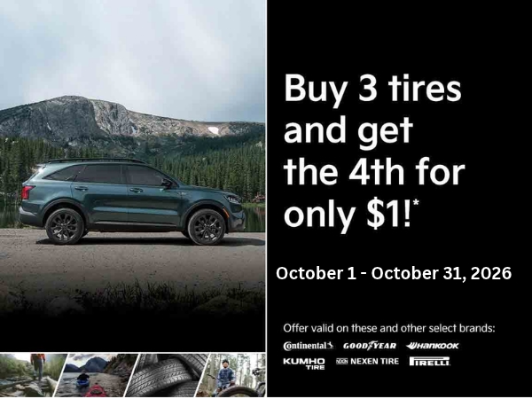 Buy 3 Tires Get the 4th for $1