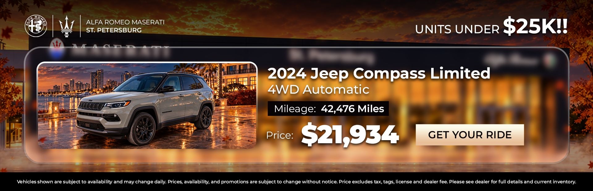 2024 Jeep Compass Limited under $25,000 at Alfa Romeo Maserati St. Petersburg