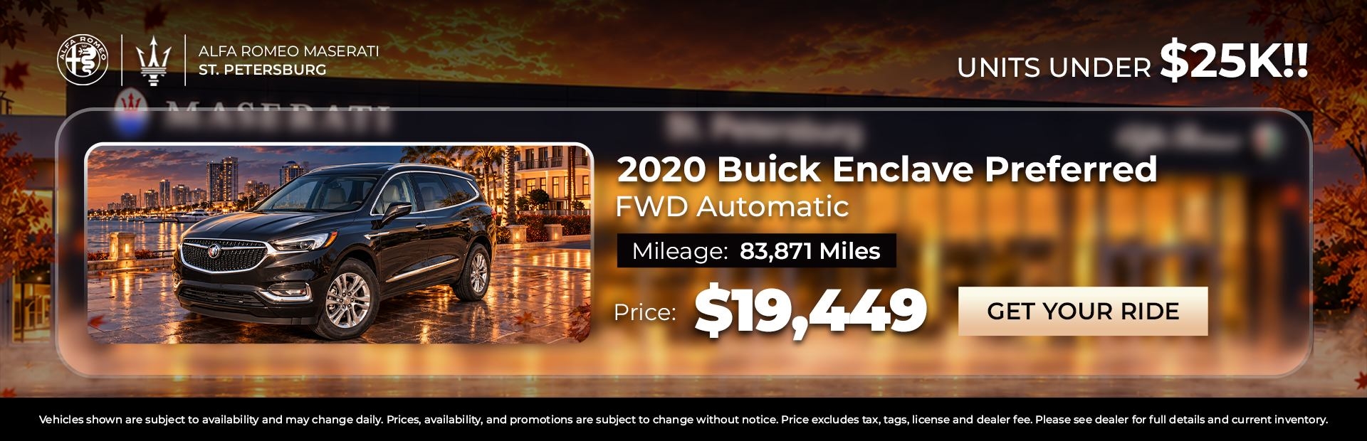 2020 Buick Enclave Preferred under $25,000 at Alfa Romeo Maserati St. Petersburg