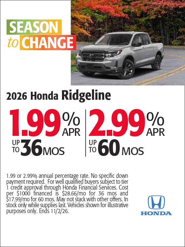 Honda Ridgeline Specials