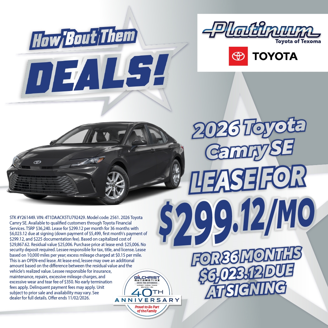 2026 Toyota Camry SE Lease Offer