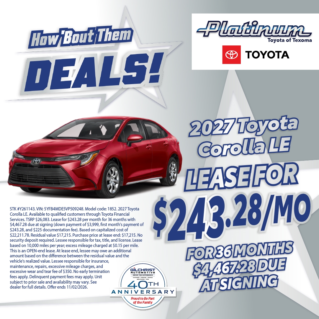 2027 Toyota Corolla LE Lease Offer