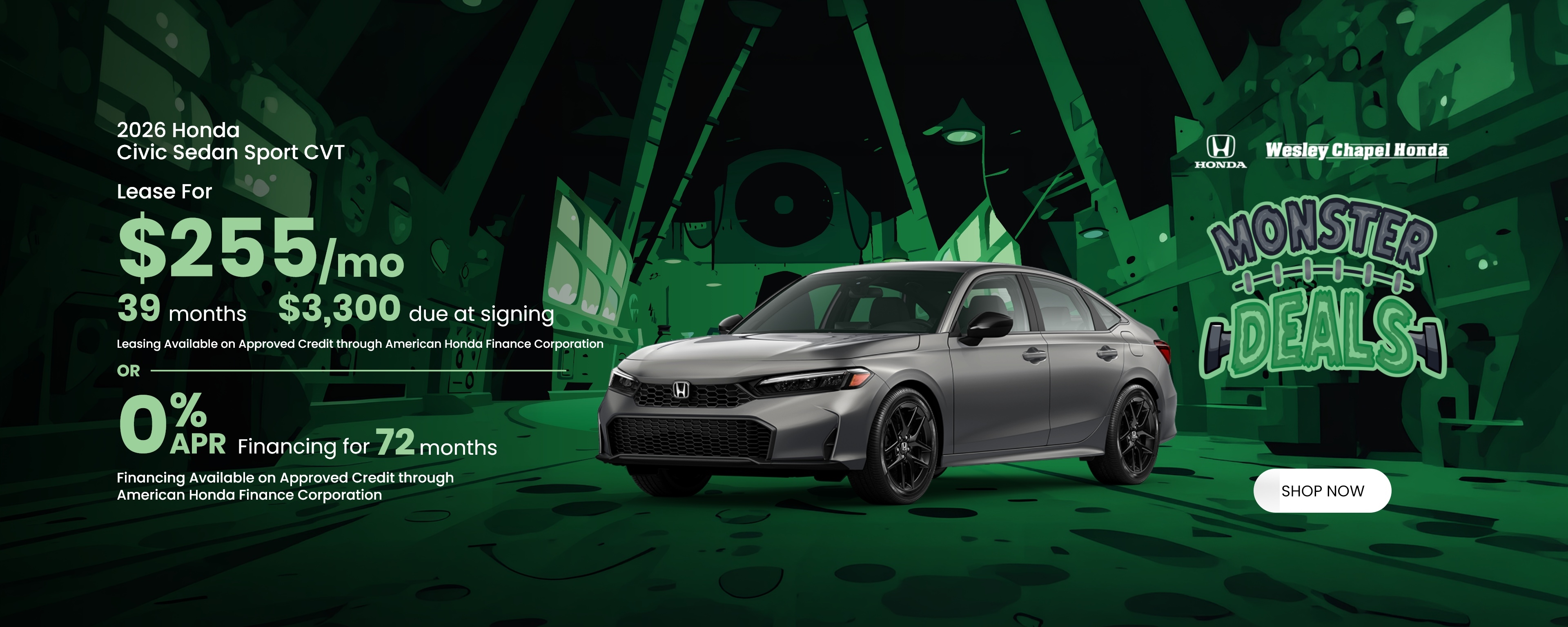 Lease a New 2026 Honda Civic Sedan Sport CVT