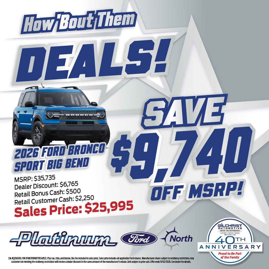 2026 Ford Bronco Sport Big Bend, save $9,740 off MSRP at Platinum Ford North