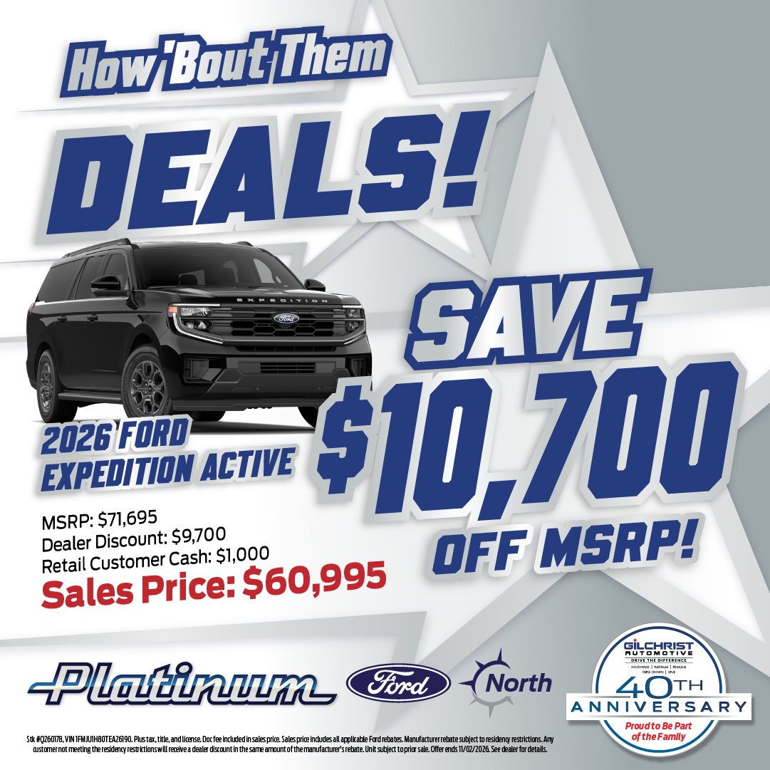 2026 Ford Expedition Active, save $10,700 off MSRP at Platinum Ford North