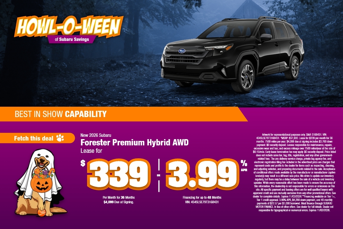 New 2026 Subaru Forester Premium Hybrid AWD Lease For $339 Per Month For 36 Months