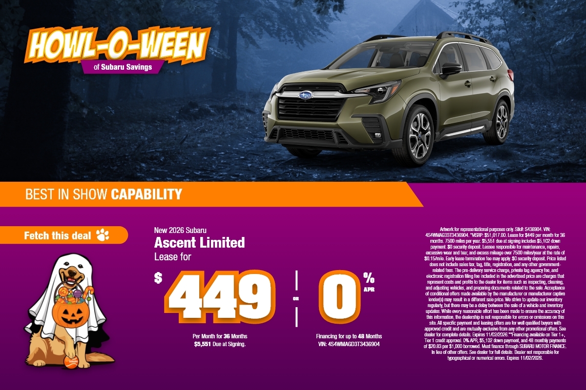 New 2026 Subaru Ascent Limited Lease For $449