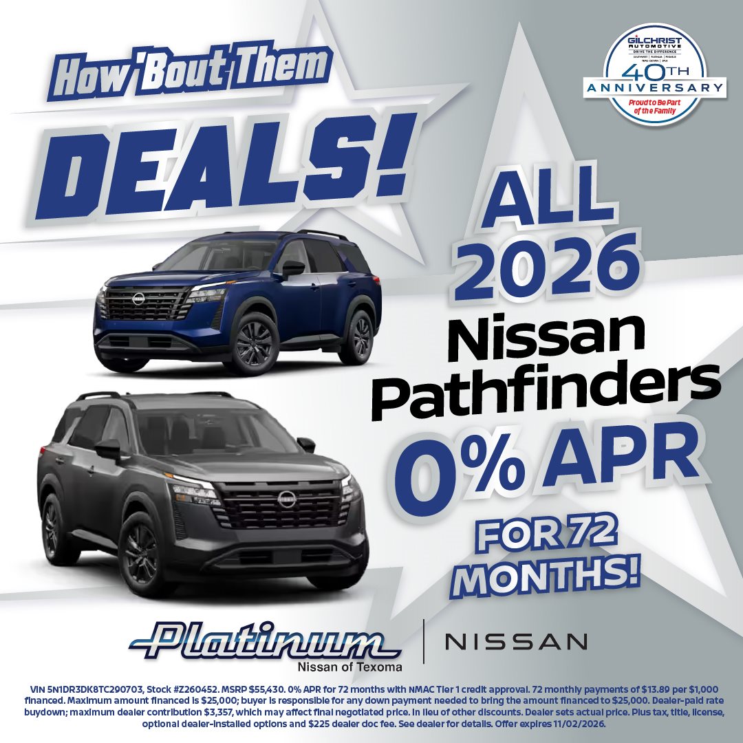 2026 Nissan Pathfinder - 0% APR for 72 months