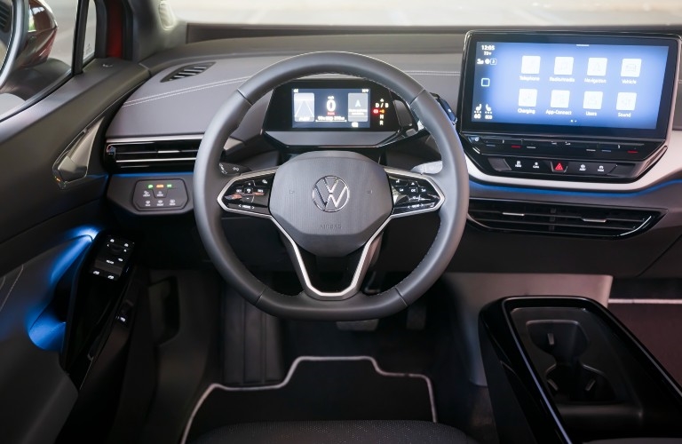 2023 VW ID4 steering wheel and dashboard